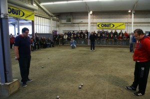 Les joueurs de La Fraternelle Pétanque Le Gua, Bruno Pani, Anthony Fiamazzo et Romain Mazars se sont qualifiés dans le concours A.