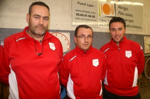 Franck Saint-Antonin, Yannick Vergély et Christophe Bonnes, les Sévéragais vainqueurs du concours B. 