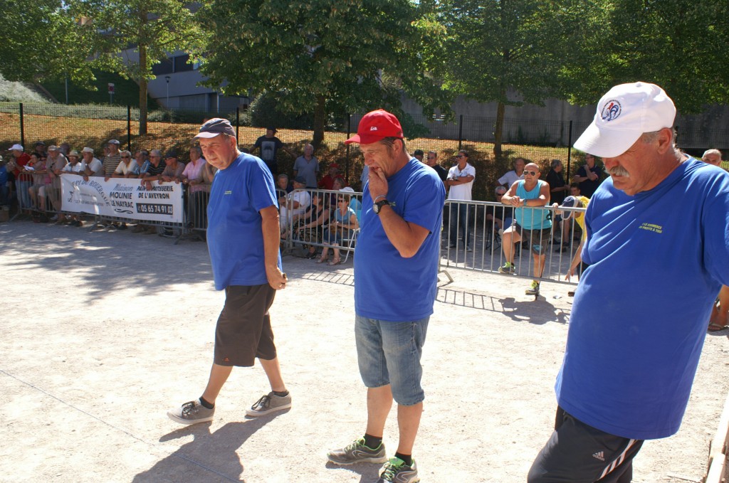 Christian Bordin, Guy Sarrailh et Yves Datas, vainqueurs de ce 6e National Vétérans Triplettes 'Jean-Trébosc" de Rodez.