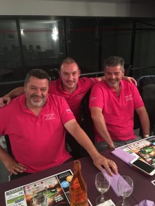 Damien Azaïs (au centre) peut-être fier d'avoir lancé l'idée de refaire jouer ensemble Philippe Quintais et Jean-Luc Robert.