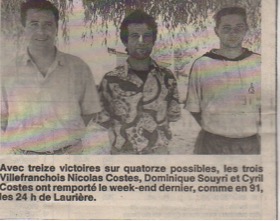 En 1992, championnat doublettes à St-Aff’, National de Rodez et « 24 heures » à Villef’